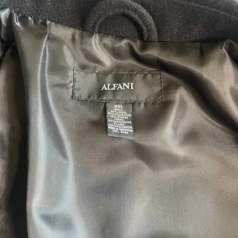 Alfani Mens XXL‎ Black Wool Blend Full Zip Harrington Jacket Coat New NWT